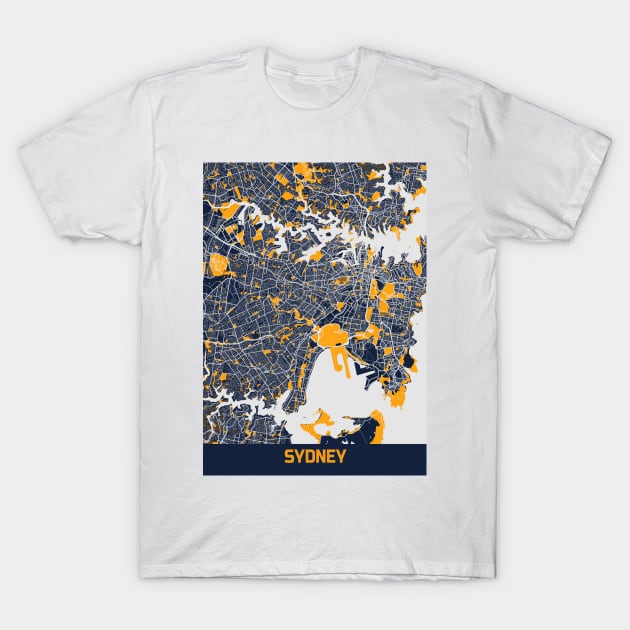 Sydney - Australia Bluefresh City Map T-Shirt by tienstencil